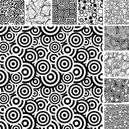 Retro black and white seamless backgroundsのイラスト素材