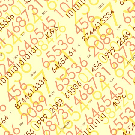 Numbers - seamless vector wallpaper on yellowのイラスト素材