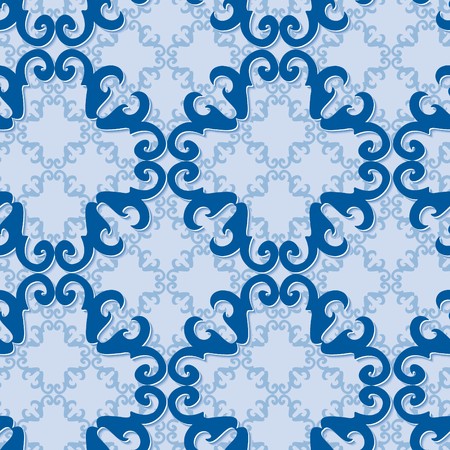 Seamless blue ornament vector patternのイラスト素材