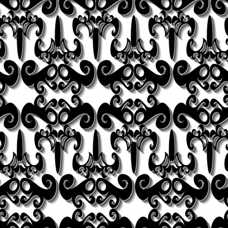 Seamless black and white ornament patternのイラスト素材