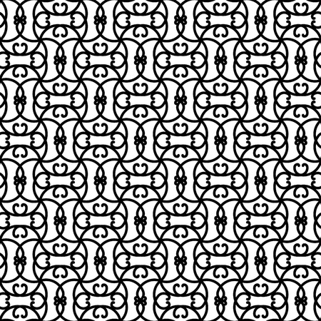 Seamless black and white swirl patternのイラスト素材