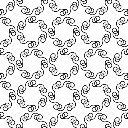 Seamless black and white swirl ornament patternのイラスト素材