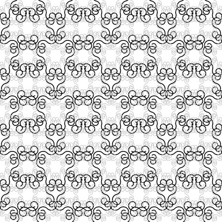 Seamless black and white swirl ornament patternのイラスト素材