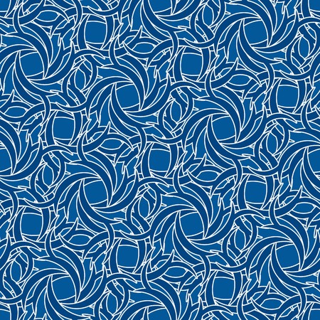 Seamless blue abstract swirl patternのイラスト素材