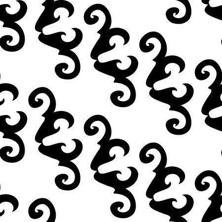 Seamless black and white ornament patternのイラスト素材