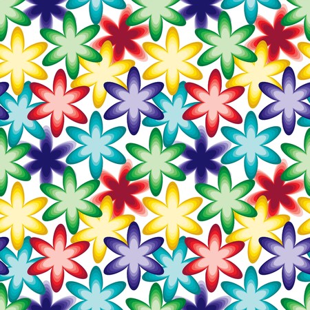 Vivid colorful repeating flower seamless backgroundのイラスト素材