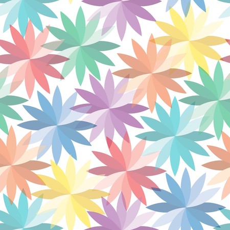 Vivid colorful repeating flower seamless backgroundのイラスト素材