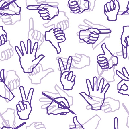 Seamless pattern with hand gesturesのイラスト素材