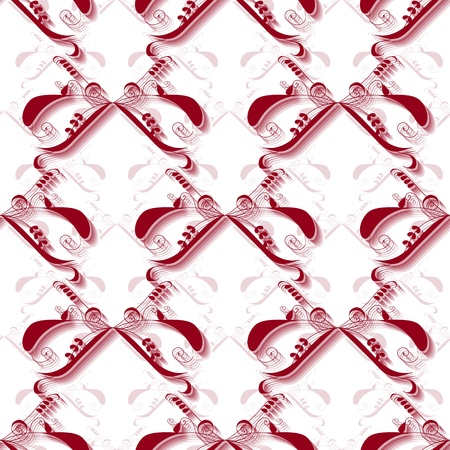 Seamless garnet swirl ornament pattern on whiteのイラスト素材