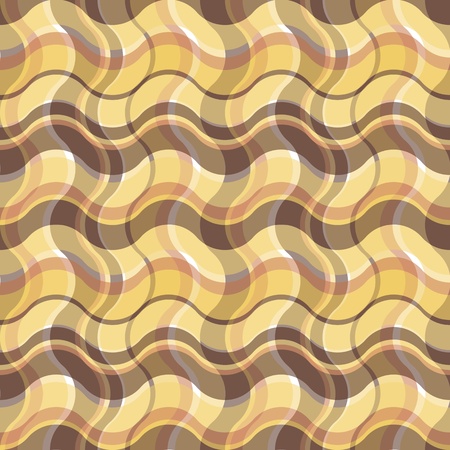 Seamless abstract plaid background with brown and yellow wavesのイラスト素材