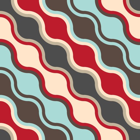 Wave background. Seamless pattern with blue red elementsのイラスト素材
