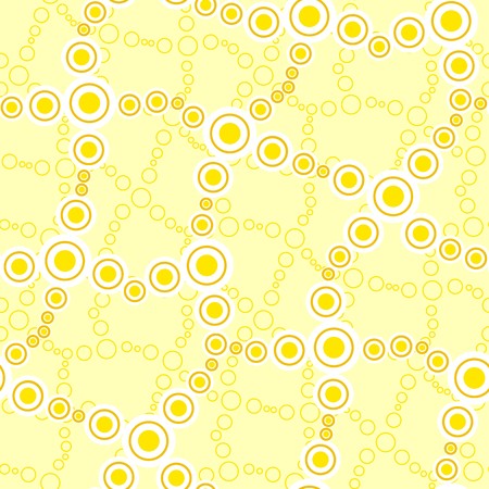 Retro seamless background with circles on yellowのイラスト素材