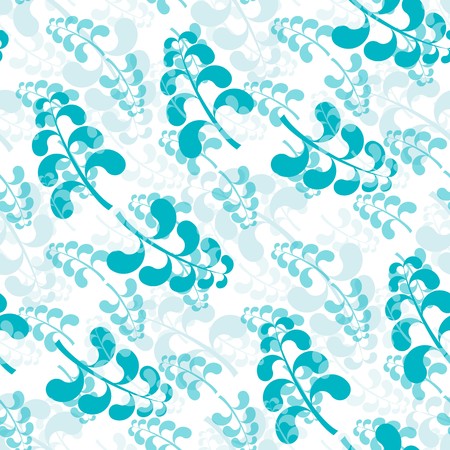 Seamless floral wallpaper with blue elements on whiteのイラスト素材