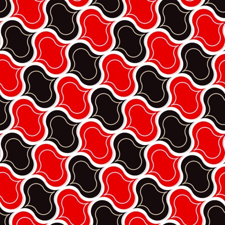 Seamless tile wallpaper with black and red elementsのイラスト素材