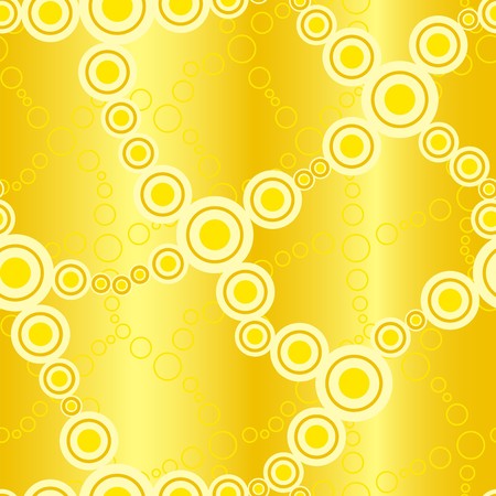 Retro seamless background with circles on yellowのイラスト素材