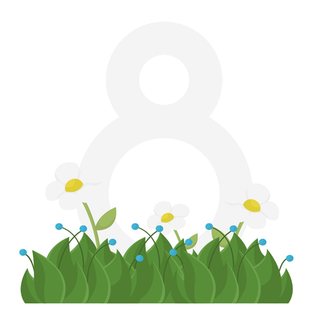 Banner for the International Women's Day. Flyer for March 8. Invitations with the number 8 and greeting text. Flat design vector illustration.のイラスト素材