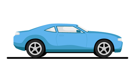 Car side view isolated on white background. Realistic concept design. Simple modern icon. Colorful cartoon city car and vehicle transport. Urban traffic . Flat style vector illustration.のイラスト素材