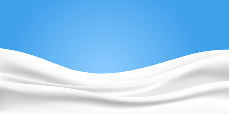 Rippled wavy milk. Beautiful background. Realistic design. Shiny silk fabric. Vector illustration.のイラスト素材