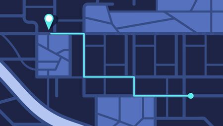 City map navigation. GPS navigator. Point marker icon. Top view, view from above. Abstract...