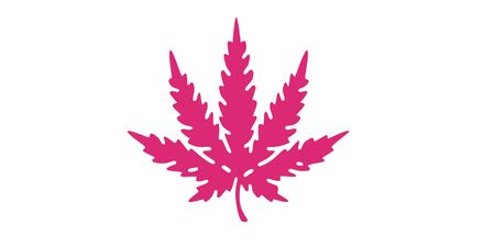 Marijuana leaf. Simple cartoon design sign, emblem. Realistic silhouette. Flat style vector illustration.のイラスト素材