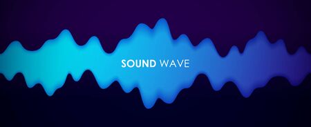 Sound wave. Digital music equalizer. Beautiful abstract minimal background. Simple modern style. Blue neon color. Pulse line. Volume. Flat style vector illustration.のイラスト素材