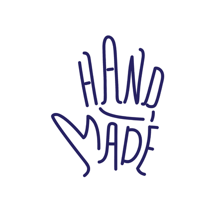 Hand made. Vector icon. Sign. Hand lettering.のイラスト素材
