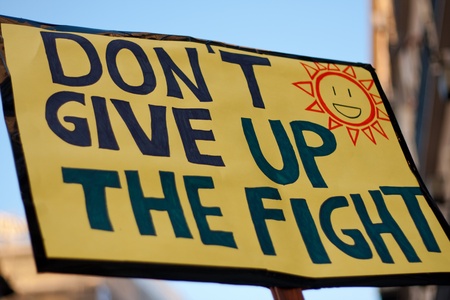 banner during the demonstration of 15 M in Madridのeditorial素材