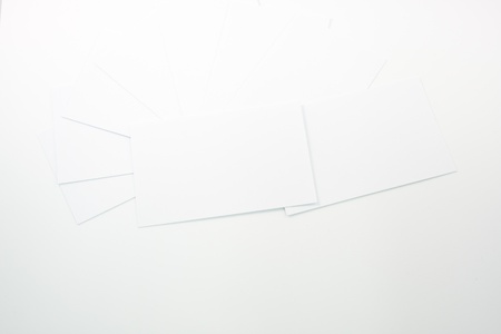 business card scattered on the floor with white background