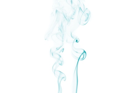 abstract forms created with blue smoke isolated backgroundの写真素材