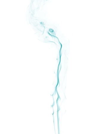 abstract forms created with blue smoke isolated backgroundの写真素材