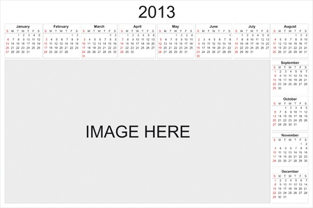 2013 calendar designed by computer using design software, with white backgroundの写真素材