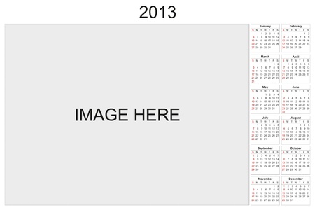 2013 calendar designed by computer using design software, with white backgroundの写真素材