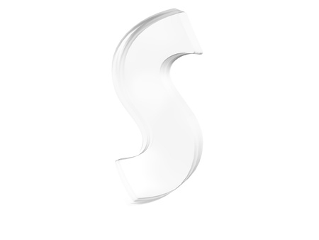 typography 3d render isolated on white backgroundの写真素材