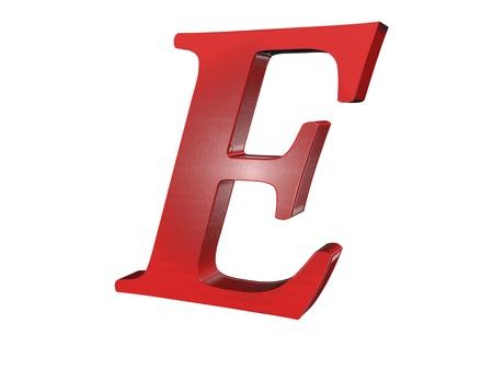 typography 3d render isolated on white backgroundの写真素材