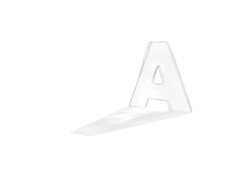 typography 3d render isolated on white backgroundの写真素材