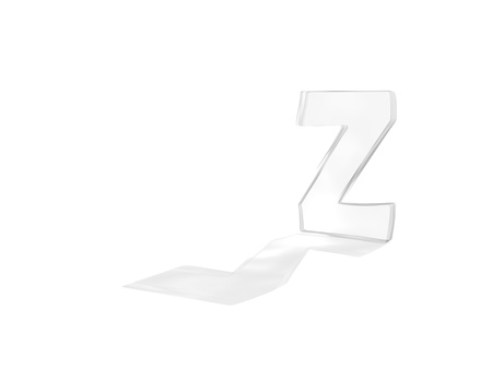 typography 3d render isolated on white backgroundの写真素材