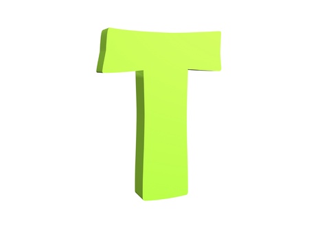 typography 3d render isolated on white backgroundの写真素材