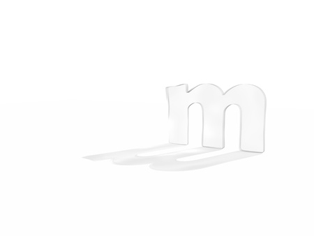 typography 3d render isolated on white backgroundの写真素材