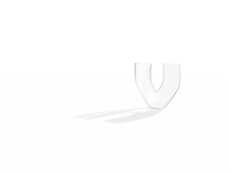 typography 3d render isolated on white backgroundの写真素材