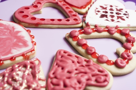 multiple cookies with different forms of heart