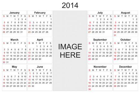 2014 calendar designed by computer using design software, with white backgroundの写真素材
