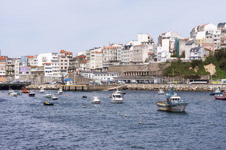 fishing port with traditional fishing boatsのeditorial素材