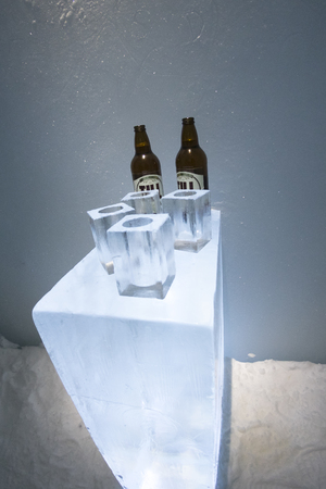 Icebar in Icehotel in Kiruna. Sweden. Laplandのeditorial素材