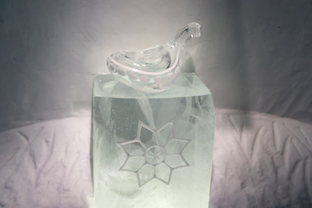 ice sculptures in icehotel in  Kiruna. Jukkasjarvi. Sweden. Laplandのeditorial素材