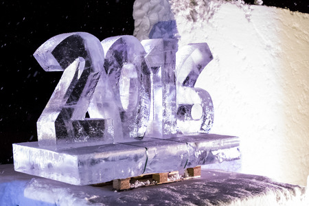 ice sculptures in icehotel in  Kiruna. Jukkasjarvi. Sweden. Laplandのeditorial素材