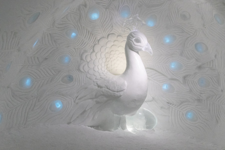 ice sculptures in icehotel in  Kiruna. Jukkasjarvi. Sweden. Laplandのeditorial素材