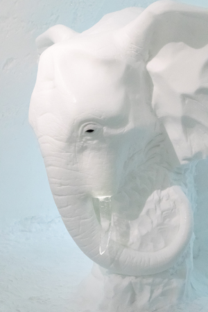 ice sculptures in icehotel in  Kiruna. Jukkasjarvi. Sweden. Laplandのeditorial素材