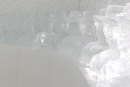 ice sculptures in icehotel in  Kiruna. Jukkasjarvi. Sweden. Laplandのeditorial素材