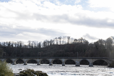 Images of The Rhine Falls in Schaffhausen, Switzerland.