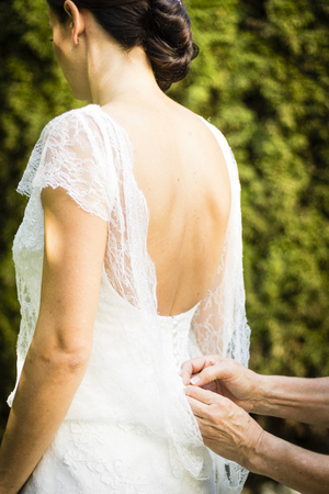 wedding dress wedding dayの写真素材